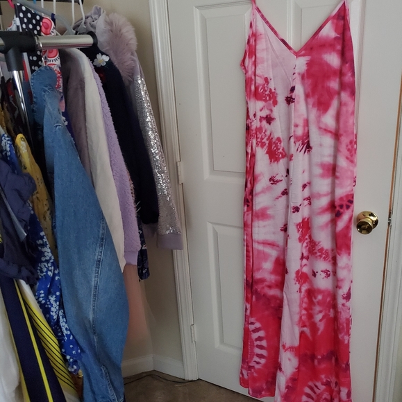 Pink Tie Dye Maxi Dress - Picture 4 of 4